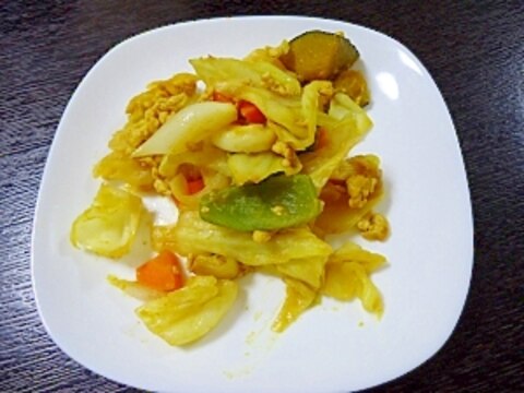 夏野菜のカレー炒め